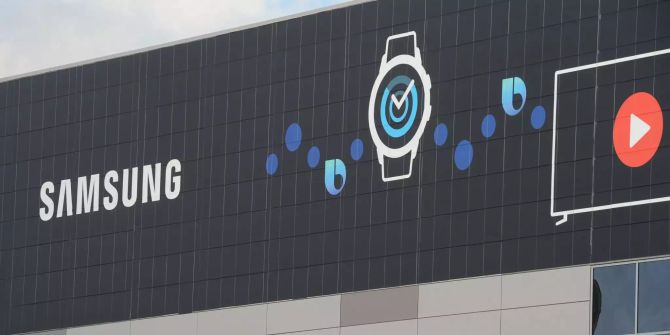 Das Logo von Samsung ist auf der Technik-Messe CES zu sehen.