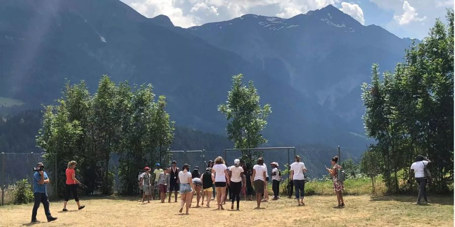 Das Panorama für das Training ist in Fiesch VS grandios.