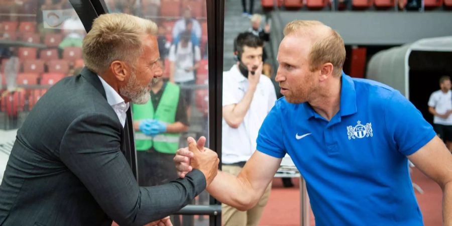 GC-Trainer Thorsten Fink (l.) zieht gegen Ludovic Magnin und den FCZ den Kürzeren.