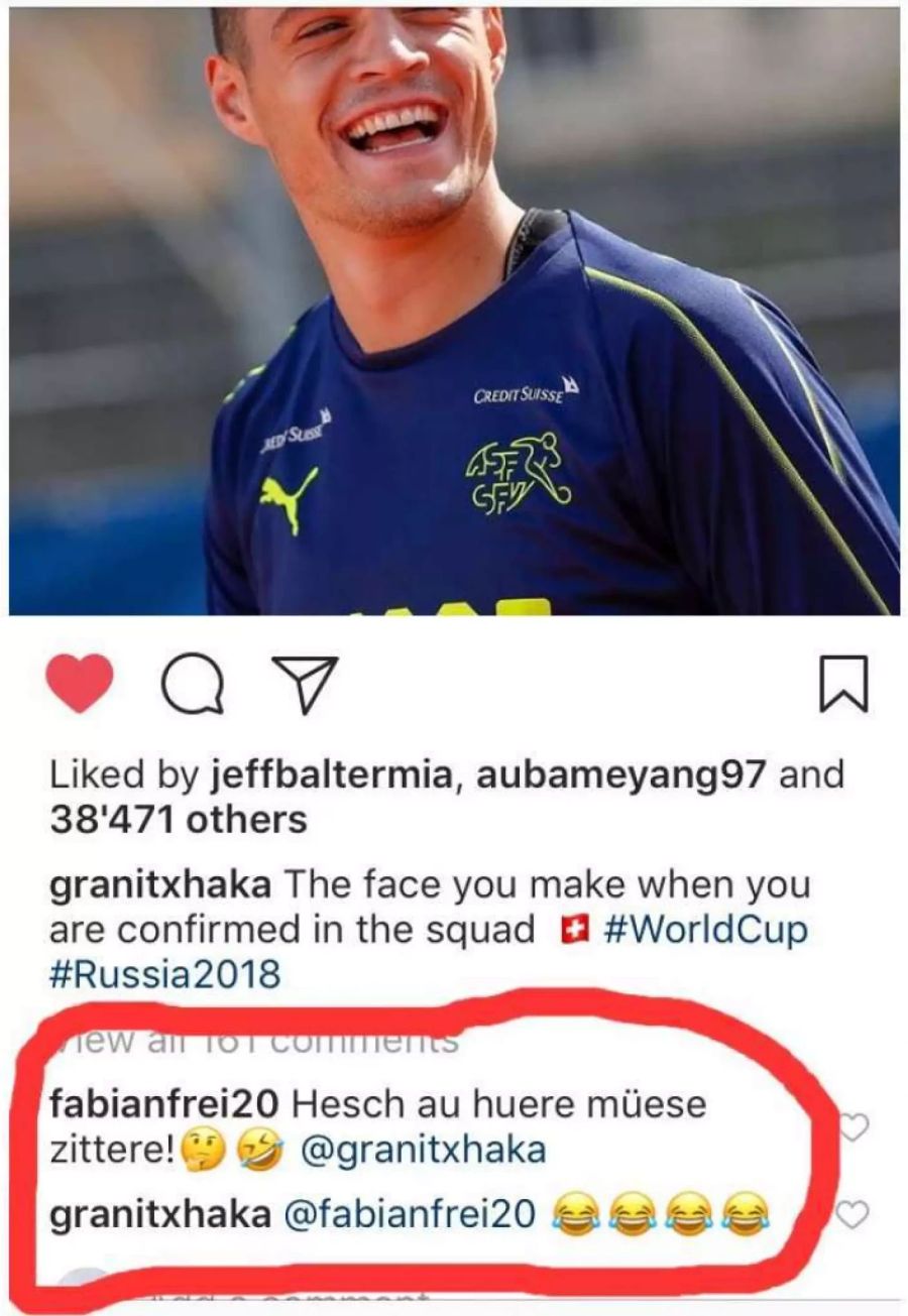 Die Kommentare zu seinem Instagram-Post.