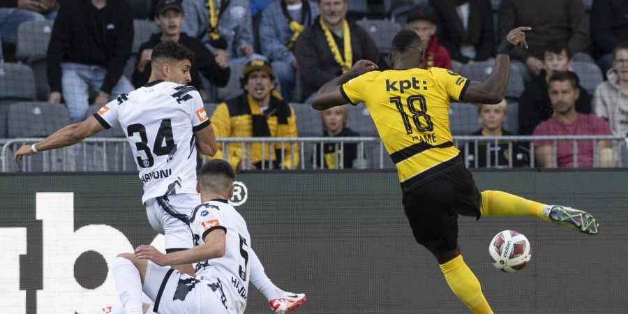 YB-Stürmer Jean-Pierre Nsame trifft gegen Lugano zum 1:0.