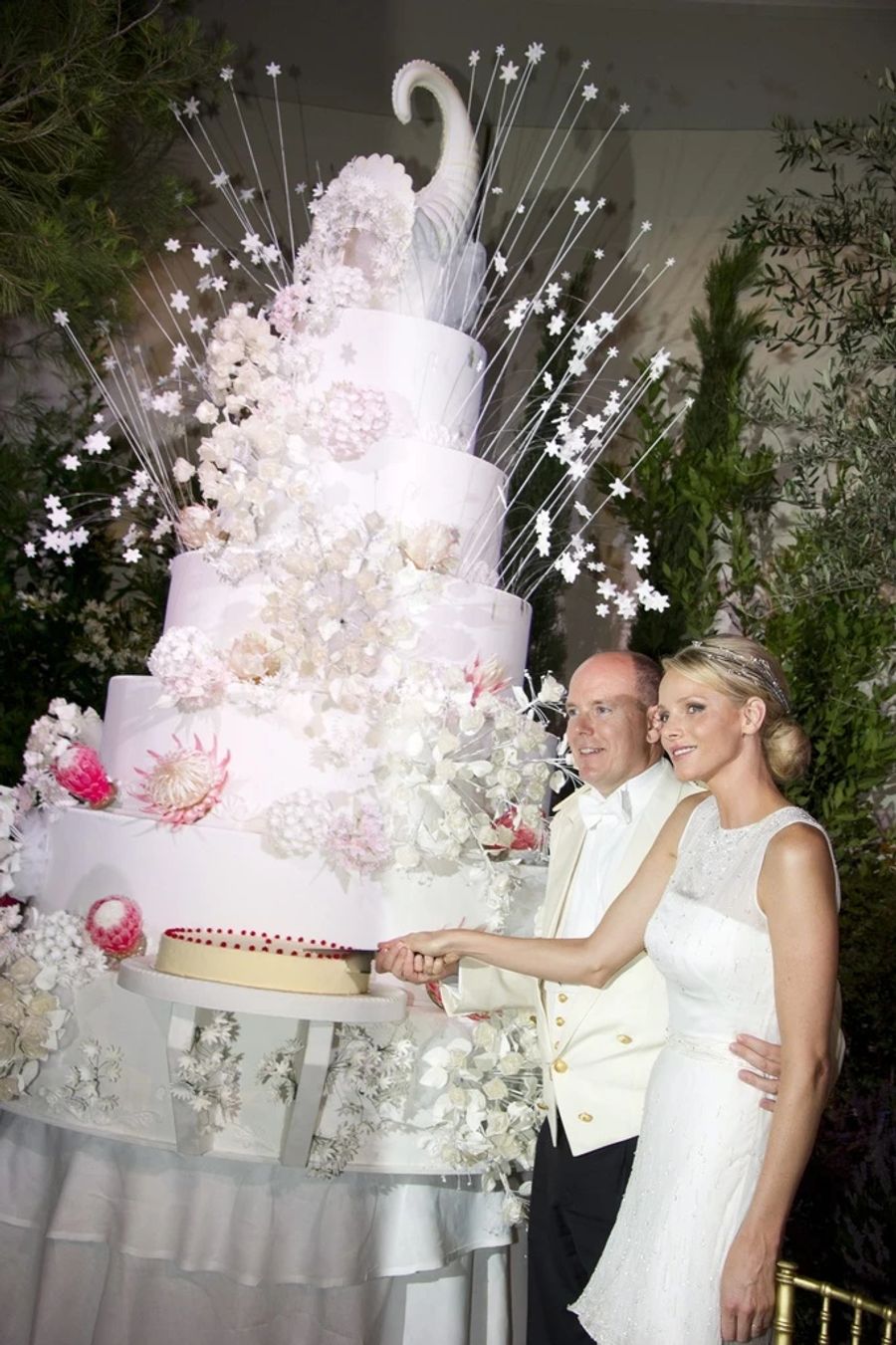 Der Hochzeitskuchen von Charlene und Albert von Monaco.