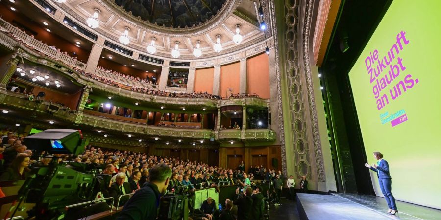 Judith Skudelny, Generalsekretärin der FDP Baden-Württemberg, spricht im Opernhaus beim traditionellen Dreikönigstreffen der FDP.