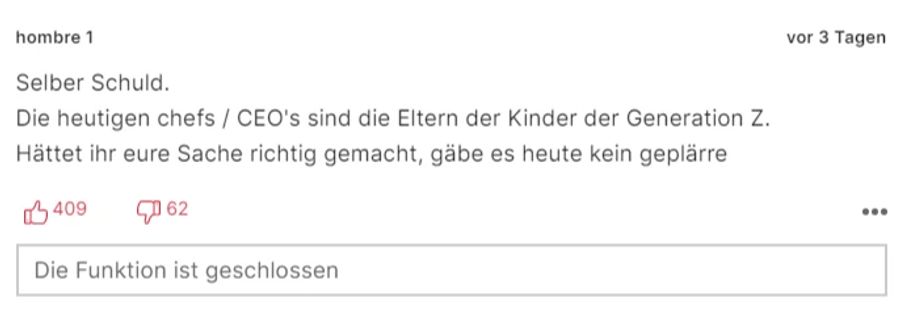 Oder: Die Schuld liegt bei der mangelnden Erziehung der Eltern.