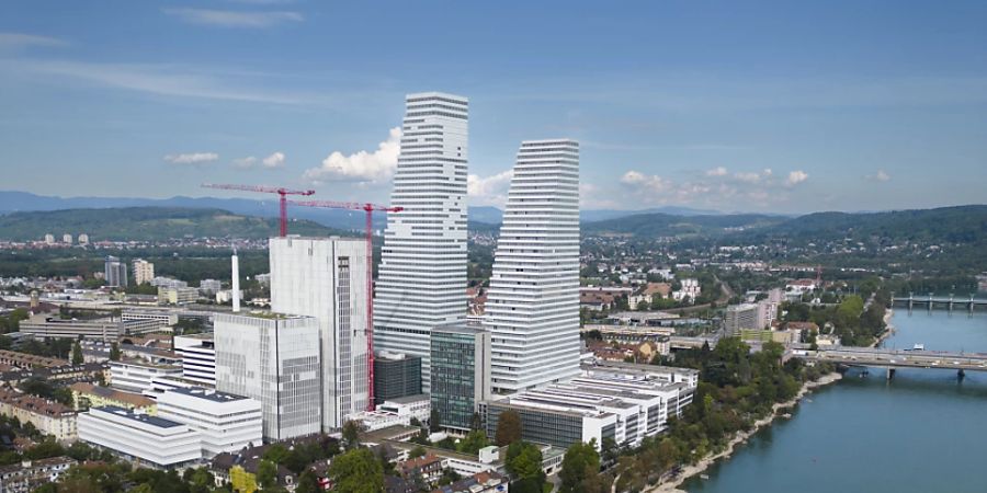 Die Exporte sind wegen Chemie-Pharma gesunken: Blick auf den Sitz von Roche in Basel (Symbolbild).