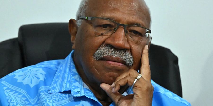 People's Alliance Party leader Sitiveni Rabuka speaks to media during a press conference after the Fijian election provisional results were released this morning in Suva, Fiji, Thursday, December 15, 2022. A total of 342 candidates from nine political parties and two independent candidates will contest the general election. (AAP Image/Mick Tsikas) NO ARCHIVING