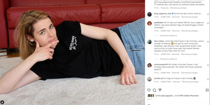 Komikerin Hazel Brugger ist gerade wohl eher weniger zum Lachen zu Mute. Hazel Brugger