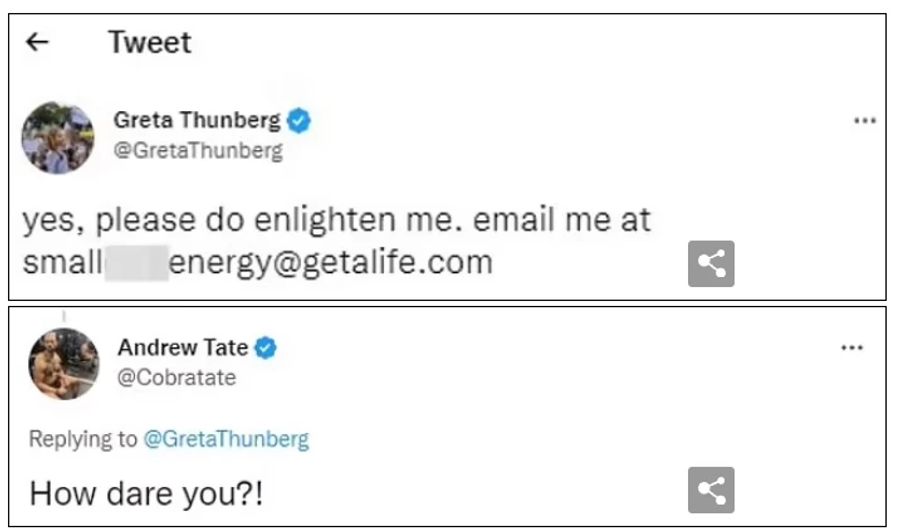 Greta Thunberg Andrew Tate