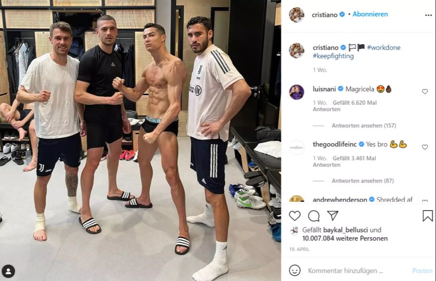 Ronaldo in der Umkleidekabine von Juventus Turin.