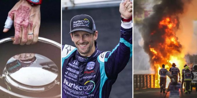 Romain Grosjean erinnert sich an seinen Crash. Romain Grosjean