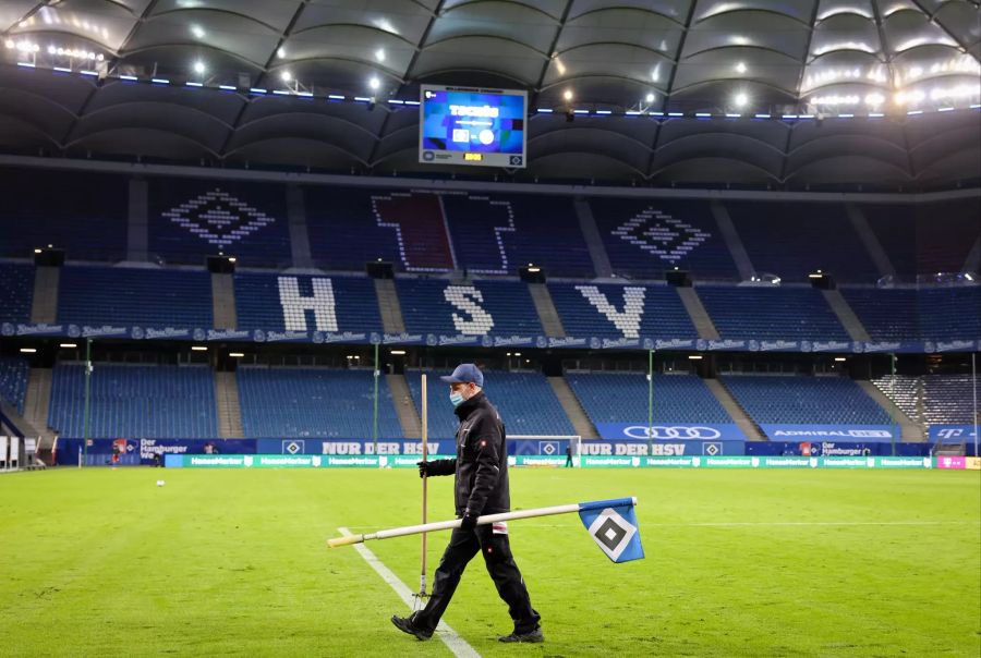 Das leere Volksparkstadion nach der Pleite gegen Darmstadt.