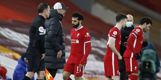Gelebte Ignoranz bei Liverpool: Mo Salah würdigt seinen Trainer keines Blickes. Liverpool
