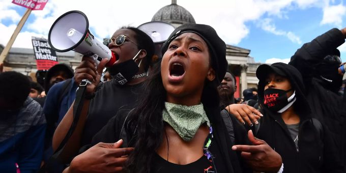 Die Aktivistin Sasha Johnson nimmt an einer «Black Lives Matter»-Protestkundgebung am Trafalgar Square teil. (Archiv) «Black Lives Matter» - Sasha Johnson