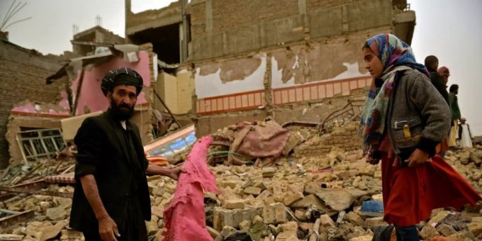 Zerstörung nach der Explosion in Herat Zerstörung nach der Explosion in Herat