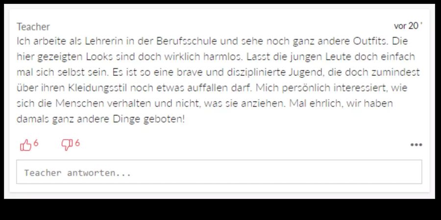 Diese Lehrerin hat schon viel freizügigere Outfits erlebt.