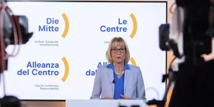 Die Aargauer Mitte-Nationalrätin und Präsidentin der Gesundheitskommission des Nationalrats, Ruth Humbel, spricht während der Online-Delegiertenversammlung ihrer Partei, am Samstag, 24, April 2021 in Bern. DV, DIE MITTE, DELEGIERTENVERSAMMLUNG, LE CENTRE, ASSEMBLEE DES DELEGUES,