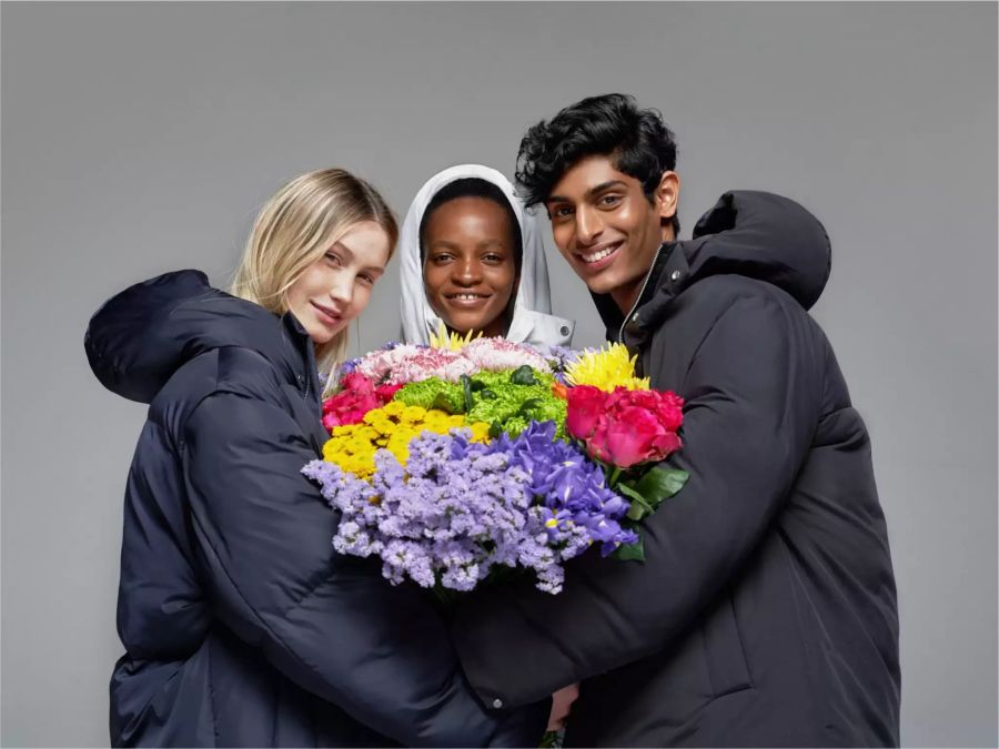 Vegan Mantel mit Blumenfüllung