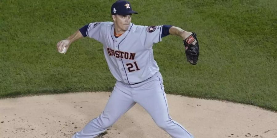 Houstons Pitcher Zack Greinke in Aktion. Foto: Pablo Martinez Monsivais/AP/dpa