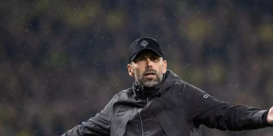 Doppelter Frust: Gladbach-Coach Marco Rose. Foto: Bernd Thissen/dpa