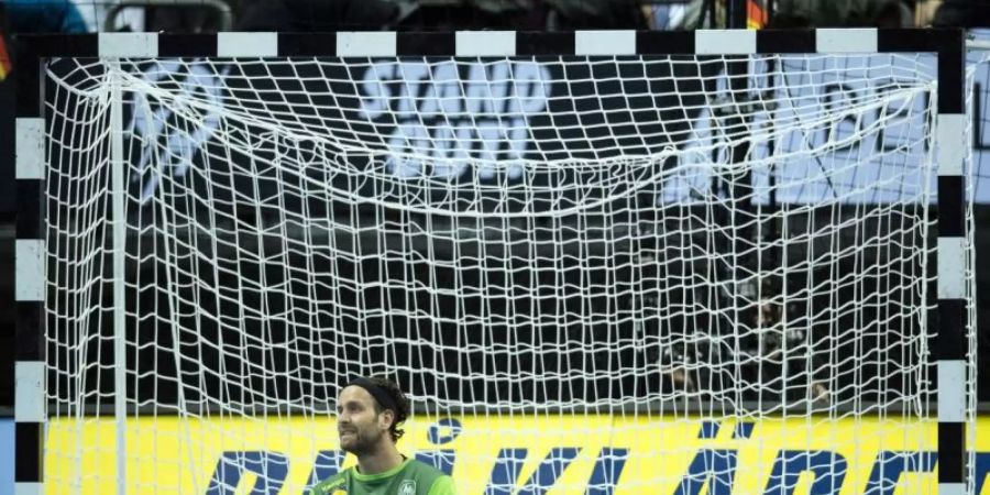 Torhüter Silvio Heinevetter wurde nicht für die Testspiele gegen Kroatien nominiert. Foto: Soeren Stache/dpa