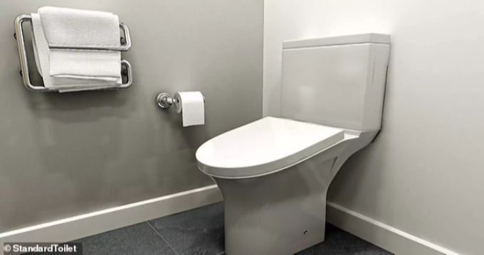 Die neue geneigte Toilette aus dem Vereinigten Königreich. standard toilet