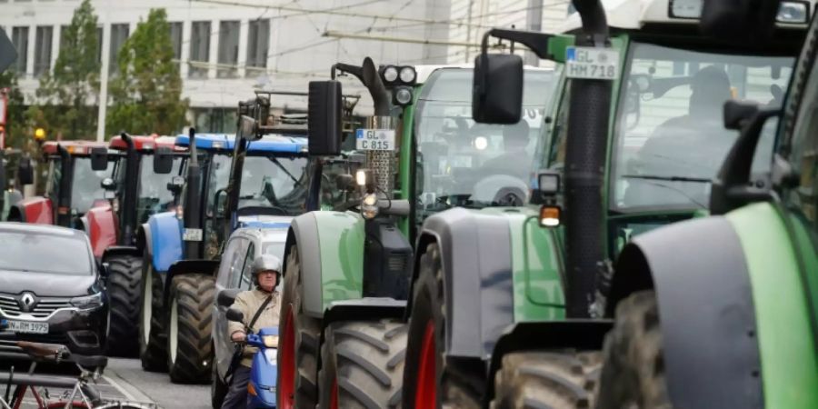 Protestierende Bauern Ende Oktober in Bonn