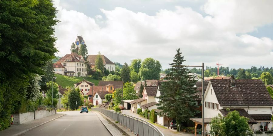 Blick auf die Gemeinde Hinwil (ZH) an der Ringwilerstrasse.