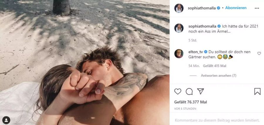 Sophia Thomalla und Zverev machen ihre Liebe offiziell.