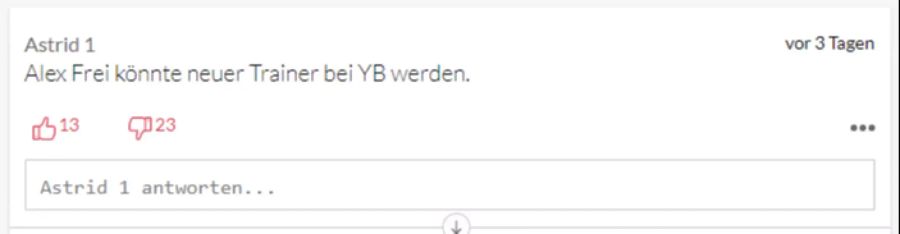 Selbst YB bringen einige User ins Spiel.