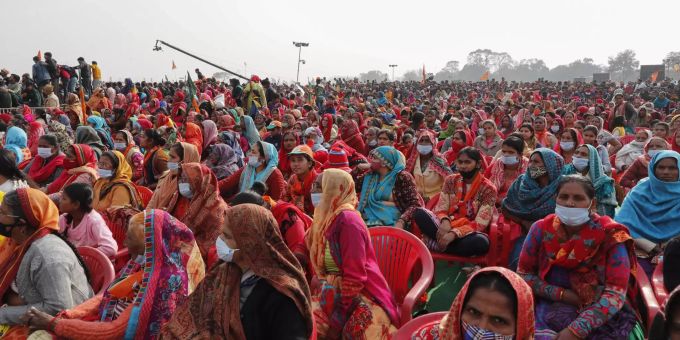 Wahlveranstaltung von Narendra Modi. Virus Outbreak India
