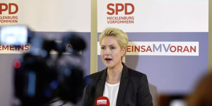 Die amtierende und künftige Ministerpräsidentin von Mecklenburg-Vorpommern: Manuela Schwesig. Foto: Frank Hormann/dpa