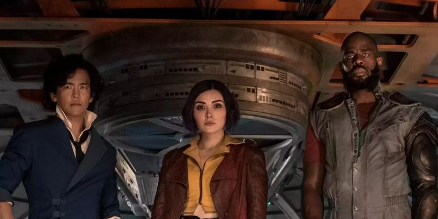 John Cho, Daniella Pineda und Mustafa Shakir (v.l.) in der Netflix-Serie «Cowboy Bebop».