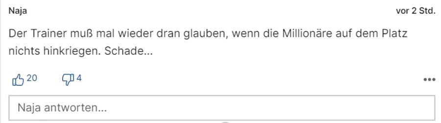 Nagelsmann muss für die schlechte Performance seiner Spieler dran glauben, findet «Naja».