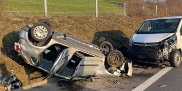 Eich: Verkehrsunfall auf Autobahn A2