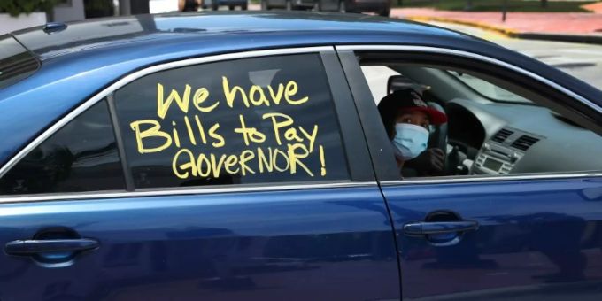 In Miami kommt es ab der hohen Arbeitslosenquote zu Protesten. usa rbeitslose