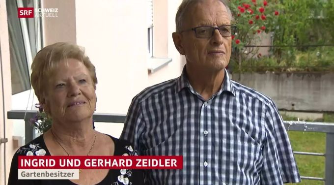 Fast seit 55 Jahren kümmert sich das Ehepaar Zeidler um ihr Schrebergärtli in Tägerwilen TG – nun dürfen sie wegen des Coronavirus aber nicht über die Grenze. Coronavirus SRF
