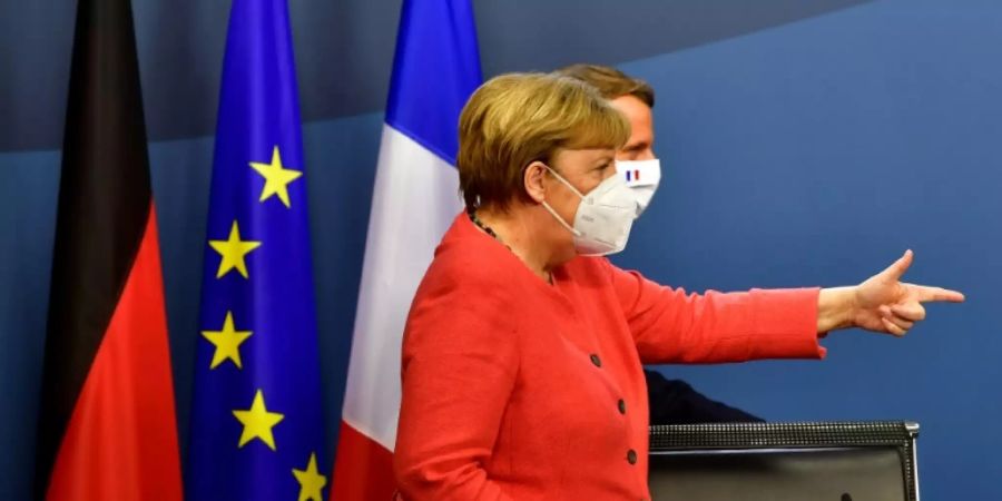 Kanzlerin Merkel und Frankreichs Präsident Macron