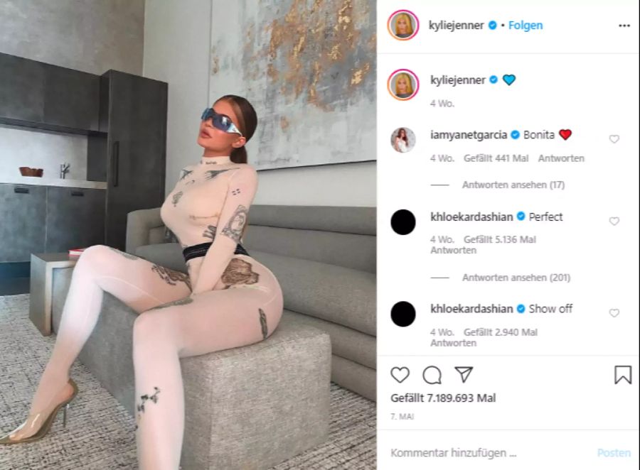 Kylie Jenner konnte insbesondere durch die Einnahmen ihrer Kosmetikmarke pro Post um die 1,5 Millionen Franken verdienen.