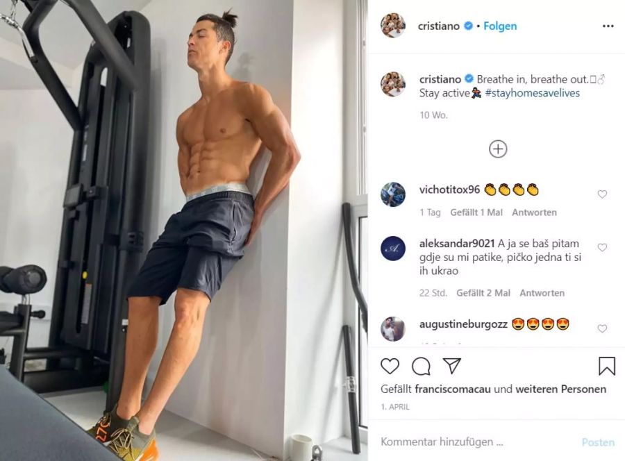 Pro gesponserten Instagram-Post kassiert Ronaldo durchschnittlich 1,1 Millionen Franken.