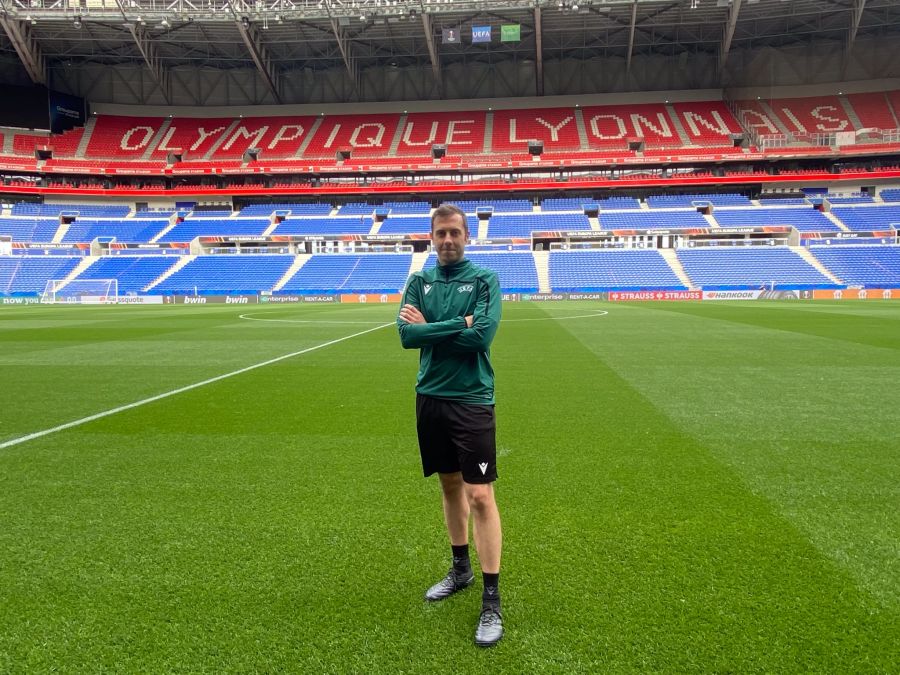 Eines der Highlights des Berners: Der Europa-League-Viertelfinal zwischen Olympique Lyon und West Ham United am 14. April 2022. Das Bild wurde beim vorabendlichen Training im Stadion aufgenommen.