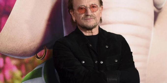 Bono talks about the band name.  Photo: Richard Shotwell/Invision/dpa