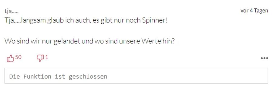 Ein User fragt sich, wo wir gelandet sind.