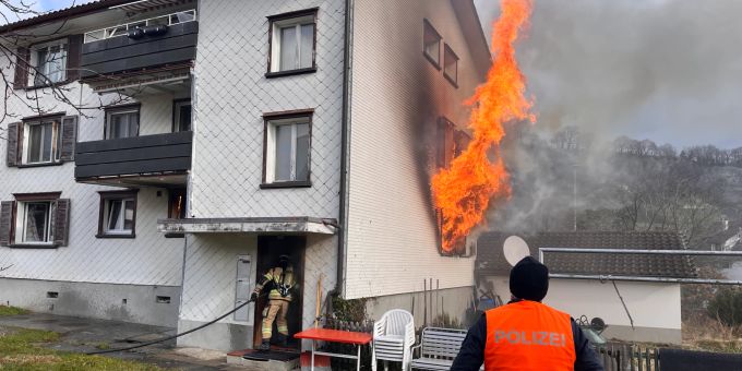 Brand in Mehrfamilienhaus in Thal SG. Thal SG