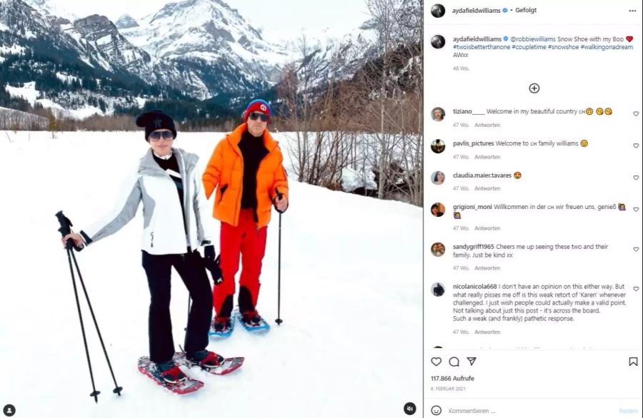 Robbie und seine Frau im Berner Oberland.