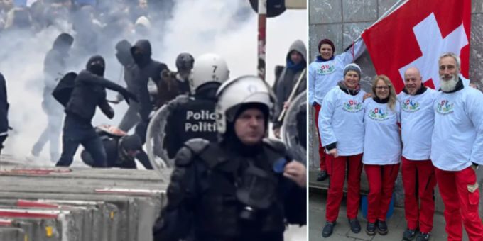 In Brüssel - Freiheitstrychler demonstrierten an eskalierter Demo