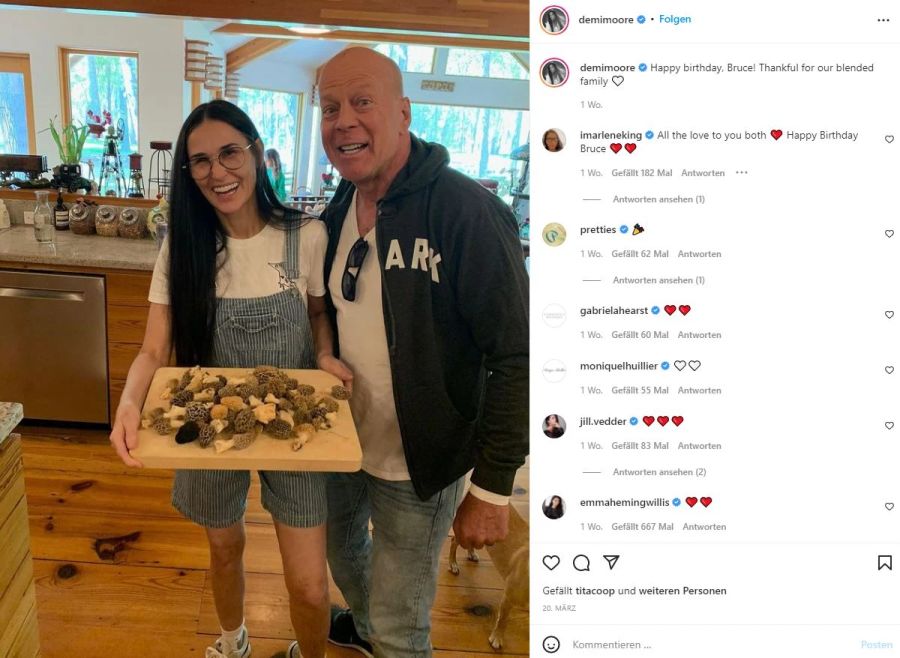 Bruce Willis und seine Ex-Frau Demi Moore, die beiden haben drei gemeinsame erwachsene Kinder.