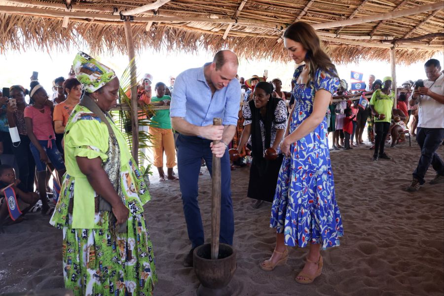 Prinz William und Herzogin Kate gestern Sonntag bei einem Fest in Belize.