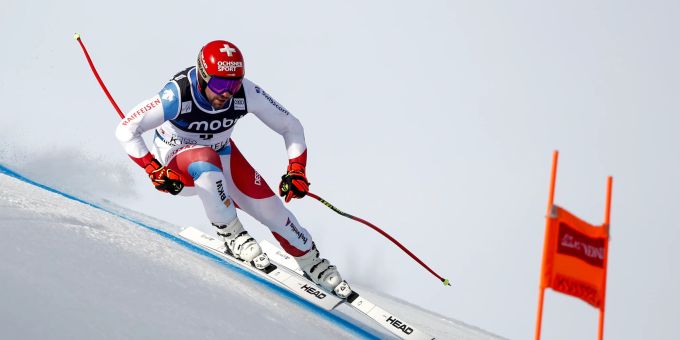 Beat Feuz auf der Abfahrtsstrecke im norwegischen Kvitfjell. Beat Feuz