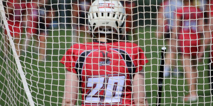 Der Goalie der Chur Lacrosse Damen. - Chur