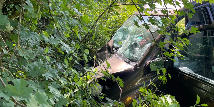 Densbüren AG: Zwei Schwerverletzte nach Kollision mit Gebüsch